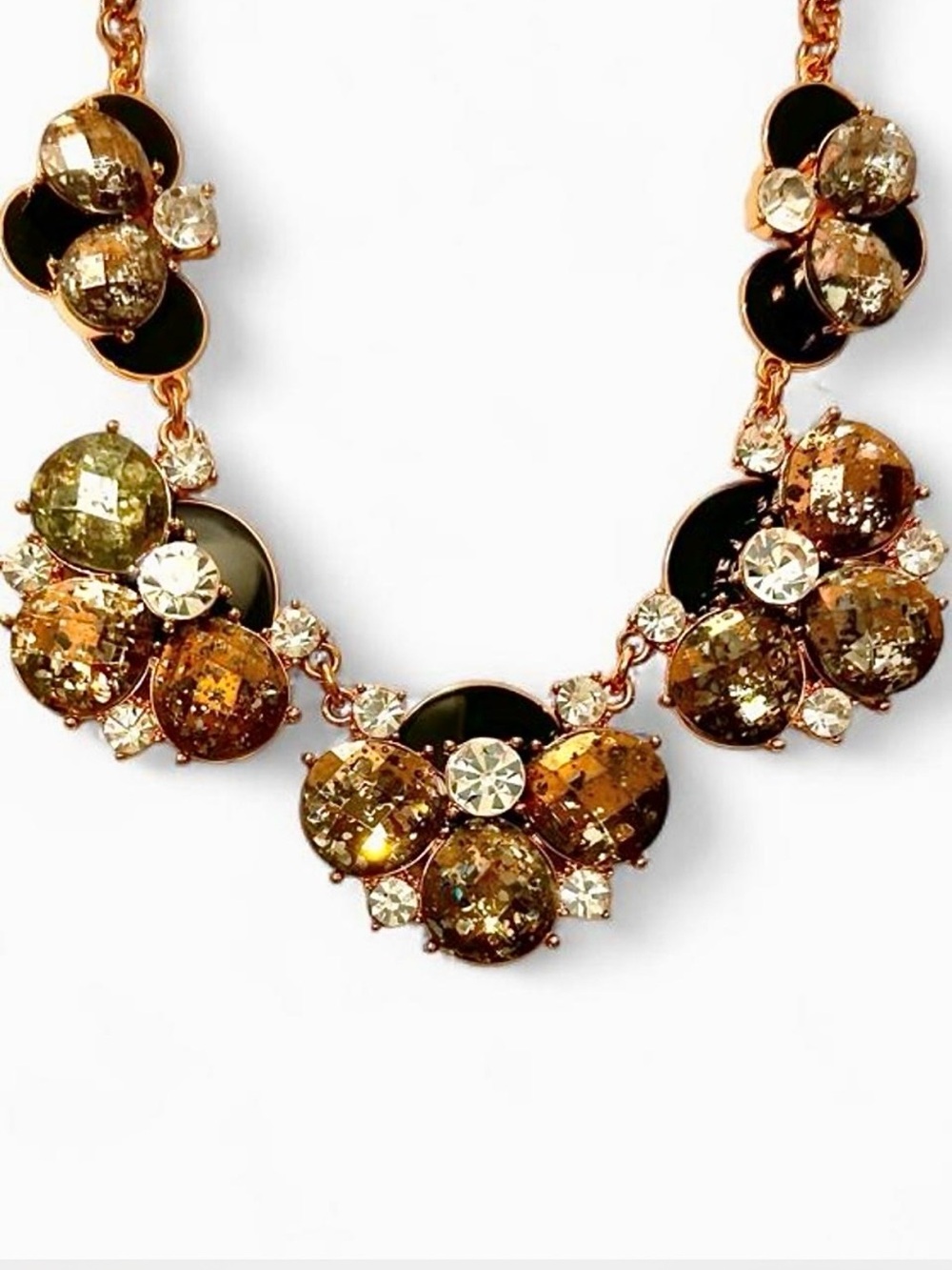 Kate Spade "Fame and Flowers" Statement Floral Collar Necklace ✨ Rose Gold
